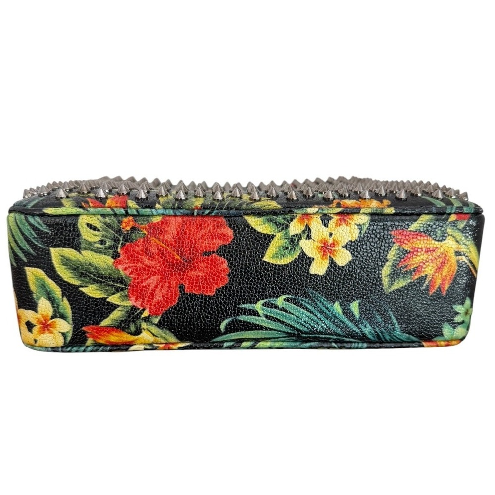 Christian Louboutin Hawaii Spiked Leather Crossbody Shoulder Bag Tropical Floral - Picture 9 of 16